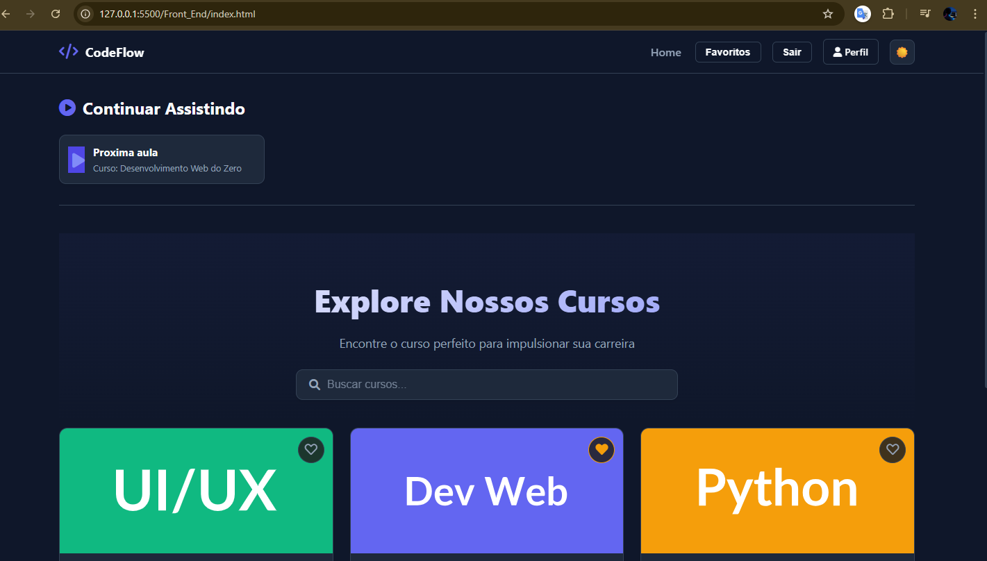 Preview da Plataforma CodeFlow